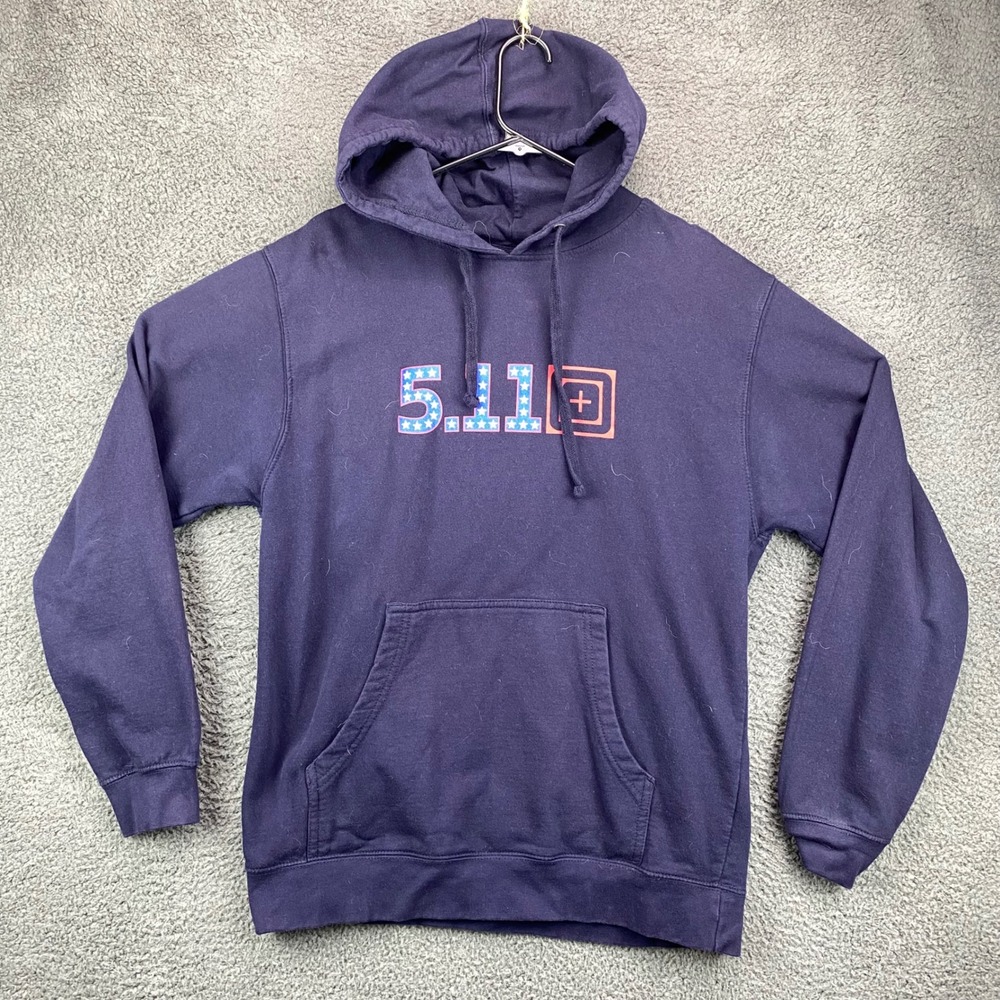 5.11 Tactical Hoodie Sweatshirt Pullover Medium Blue Cotton Polyester Blend